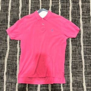 RALPH LAUREN POLO men’s 100% cotton pink polo in size large.